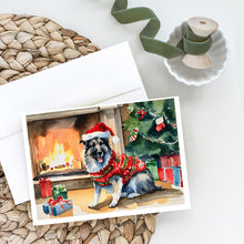 Load image into Gallery viewer, Norwegian Elkhound Cozy Christmas Greeting Cards - Blank Note Cards – 8-Pack of Artist-Designed Cards with Envelopes