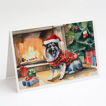 Load image into Gallery viewer, Norwegian Elkhound Cozy Christmas Greeting Cards - Blank Note Cards – 8-Pack of Artist-Designed Cards with Envelopes