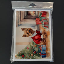 Load image into Gallery viewer, Norwich Terrier Cozy Christmas Greeting Cards - Blank Note Cards – 8-Pack of Artist-Designed Cards with Envelopes