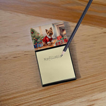 Load image into Gallery viewer, Norwich Terrier Cozy Christmas Sticky Note Holder- Refiilable Desk Accessory Note Pad