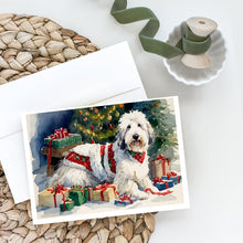 Load image into Gallery viewer, Old English Sheepdog Cozy Christmas Greeting Cards - Blank Note Cards – 8-Pack of Artist-Designed Cards with Envelopes