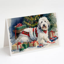 Load image into Gallery viewer, Old English Sheepdog Cozy Christmas Greeting Cards - Blank Note Cards – 8-Pack of Artist-Designed Cards with Envelopes