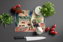 Load image into Gallery viewer, Otterhound Cozy Christmas Glass Cutting Boards – Durable, Decorative Kitchen Art Large