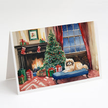 Load image into Gallery viewer, Pekingese Cozy Christmas Greeting Cards - Blank Note Cards – 8-Pack of Artist-Designed Cards with Envelopes