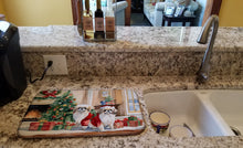 Load image into Gallery viewer, Pekingese Cozy Christmas Dish Drying Mat