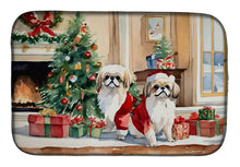 Load image into Gallery viewer, Pekingese Cozy Christmas Dish Drying Mat