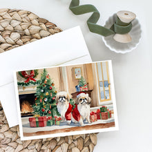 Load image into Gallery viewer, Pekingese Cozy Christmas Greeting Cards - Blank Note Cards – 8-Pack of Artist-Designed Cards with Envelopes