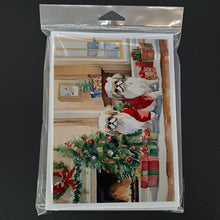 Load image into Gallery viewer, Pekingese Cozy Christmas Greeting Cards - Blank Note Cards – 8-Pack of Artist-Designed Cards with Envelopes