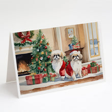 Load image into Gallery viewer, Pekingese Cozy Christmas Greeting Cards - Blank Note Cards – 8-Pack of Artist-Designed Cards with Envelopes