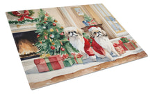 Load image into Gallery viewer, Pekingese Cozy Christmas Glass Cutting Boards – Durable, Decorative Kitchen Art Large
