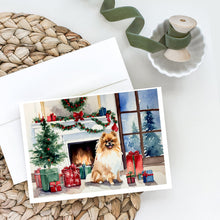 Load image into Gallery viewer, Pomeranian Cozy Christmas Greeting Cards - Blank Note Cards – 8-Pack of Artist-Designed Cards with Envelopes