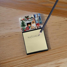 Load image into Gallery viewer, Pomeranian Cozy Christmas Sticky Note Holder- Refiilable Desk Accessory Note Pad