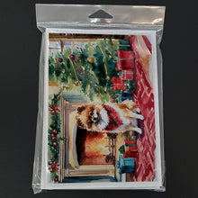 Load image into Gallery viewer, Pomeranian Cozy Christmas Greeting Cards - Blank Note Cards – 8-Pack of Artist-Designed Cards with Envelopes