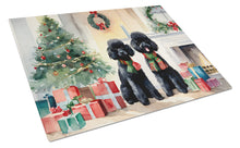 Load image into Gallery viewer, Poodle Cozy Christmas Glass Cutting Boards – Durable, Decorative Kitchen Art Large