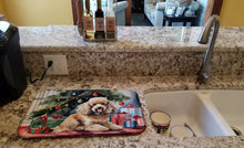 Load image into Gallery viewer, Poodle Cozy Christmas Dish Drying Mat