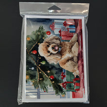 Load image into Gallery viewer, Poodle Cozy Christmas Greeting Cards - Blank Note Cards – 8-Pack of Artist-Designed Cards with Envelopes