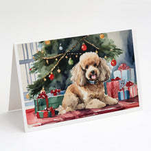 Load image into Gallery viewer, Poodle Cozy Christmas Greeting Cards - Blank Note Cards – 8-Pack of Artist-Designed Cards with Envelopes