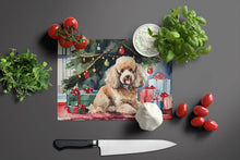 Load image into Gallery viewer, Poodle Cozy Christmas Glass Cutting Boards – Durable, Decorative Kitchen Art Large