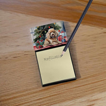 Load image into Gallery viewer, Poodle Cozy Christmas Sticky Note Holder- Refiilable Desk Accessory Note Pad
