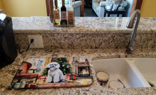 Load image into Gallery viewer, Poodle Cozy Christmas Dish Drying Mat