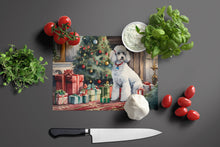 Load image into Gallery viewer, Poodle Cozy Christmas Glass Cutting Boards – Durable, Decorative Kitchen Art Large