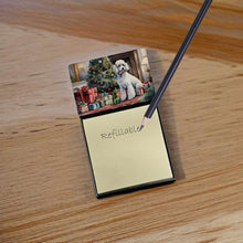 Load image into Gallery viewer, Poodle Cozy Christmas Sticky Note Holder- Refiilable Desk Accessory Note Pad