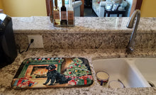 Load image into Gallery viewer, Portuguese Water Dog Cozy Christmas Dish Drying Mat