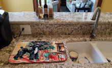 Load image into Gallery viewer, Portuguese Water Dog Cozy Christmas Dish Drying Mat