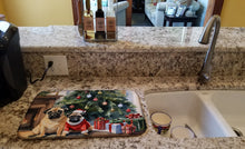 Load image into Gallery viewer, Pug Cozy Christmas Dish Drying Mat