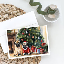 Load image into Gallery viewer, Pug Cozy Christmas Greeting Cards - Blank Note Cards – 8-Pack of Artist-Designed Cards with Envelopes
