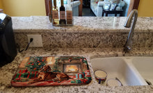 Load image into Gallery viewer, Redbone Coonhound Cozy Christmas Dish Drying Mat