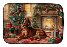 Load image into Gallery viewer, Redbone Coonhound Cozy Christmas Dish Drying Mat