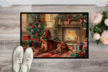 Load image into Gallery viewer, Redbone Coonhound Cozy Christmas Doormat-24x36 Indoor / Outdoor Rug | Made in USA