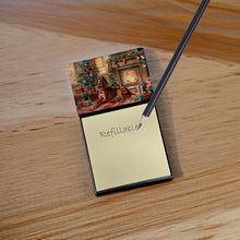 Load image into Gallery viewer, Redbone Coonhound Cozy Christmas Sticky Note Holder- Refiilable Desk Accessory Note Pad