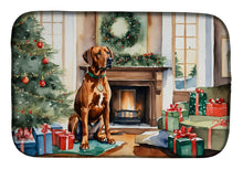 Load image into Gallery viewer, Rhodesian Ridgeback Cozy Christmas Dish Drying Mat