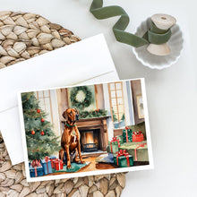 Load image into Gallery viewer, Rhodesian Ridgeback Cozy Christmas Greeting Cards - Blank Note Cards – 8-Pack of Artist-Designed Cards with Envelopes