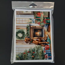 Load image into Gallery viewer, Rhodesian Ridgeback Cozy Christmas Greeting Cards - Blank Note Cards – 8-Pack of Artist-Designed Cards with Envelopes
