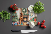 Load image into Gallery viewer, Rhodesian Ridgeback Cozy Christmas Glass Cutting Boards – Durable, Decorative Kitchen Art Large