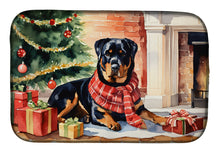 Load image into Gallery viewer, Rottweiler Cozy Christmas Dish Drying Mat