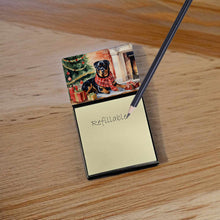 Load image into Gallery viewer, Rottweiler Cozy Christmas Sticky Note Holder- Refiilable Desk Accessory Note Pad