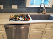 Load image into Gallery viewer, Saint Bernard Cozy Christmas Dish Drying Mat