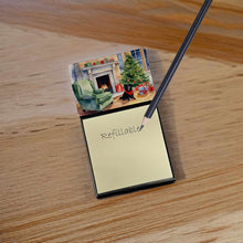 Load image into Gallery viewer, Schipperke Cozy Christmas Sticky Note Holder- Refiilable Desk Accessory Note Pad