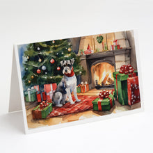 Load image into Gallery viewer, Schnauzer Cozy Christmas Greeting Cards - Blank Note Cards – 8-Pack of Artist-Designed Cards with Envelopes