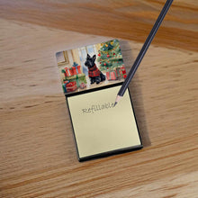 Load image into Gallery viewer, Scottish Terrier Cozy Christmas Sticky Note Holder- Refiilable Desk Accessory Note Pad