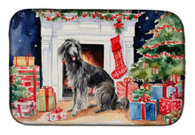 Load image into Gallery viewer, Scottish Deerhound Cozy Christmas Dish Drying Mat