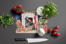 Load image into Gallery viewer, Scottish Deerhound Cozy Christmas Glass Cutting Boards – Durable, Decorative Kitchen Art Large