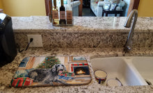 Load image into Gallery viewer, Scottish Deerhound Cozy Christmas Dish Drying Mat