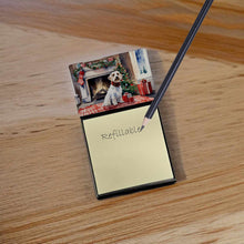 Load image into Gallery viewer, Sealyham Terrier Cozy Christmas Sticky Note Holder- Refiilable Desk Accessory Note Pad