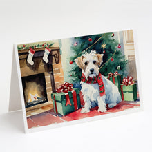 Load image into Gallery viewer, Sealyham Terrier Cozy Christmas Greeting Cards - Blank Note Cards – 8-Pack of Artist-Designed Cards with Envelopes