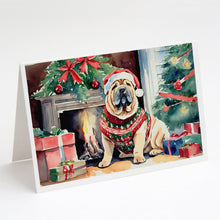 Load image into Gallery viewer, Shar Pei Cozy Christmas Greeting Cards - Blank Note Cards – 8-Pack of Artist-Designed Cards with Envelopes